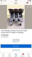 Where else can I look for a triple or quad pushchair please?