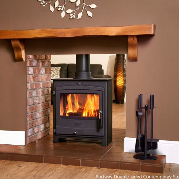 Double sided woodburner