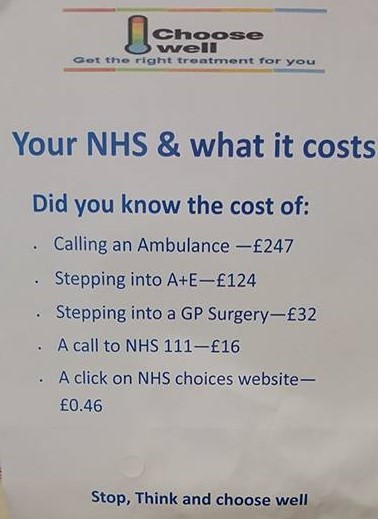 To think it is no wonder people go to A and E unnecessarily