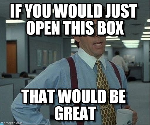 AIBU to present you with a mystery box and not open it?