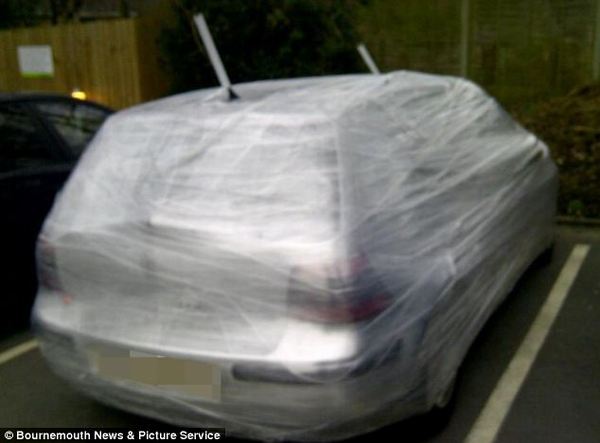 Blocking neighbour's car with bins
