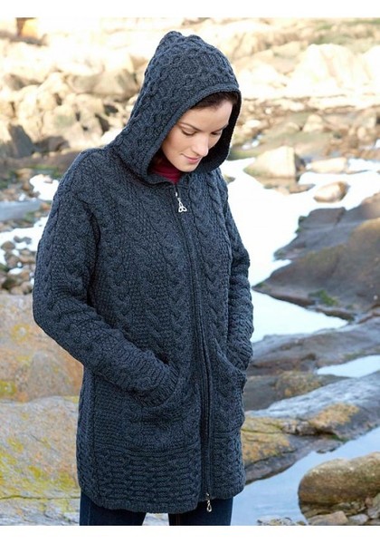 Warm chunky cable knit cardigan