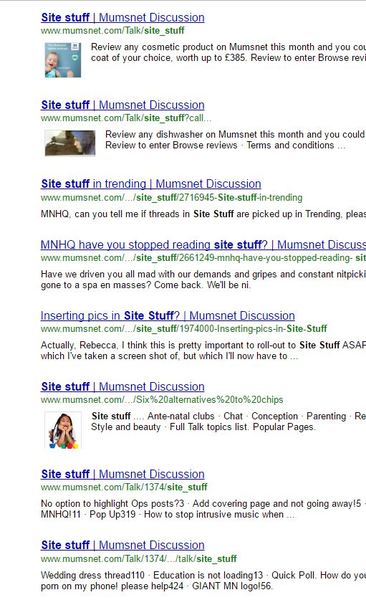 Search shows thumbnails of MN Site photos...