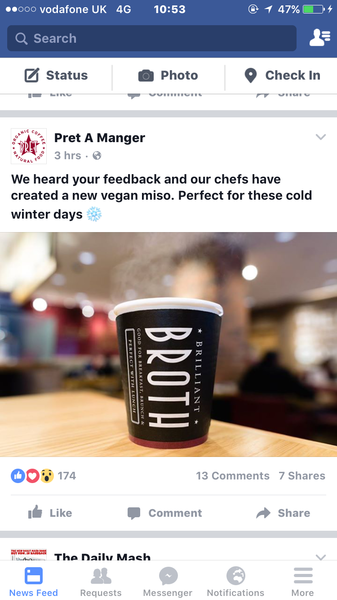 AIBU Pret staff say miso and broth are the same thing.  I say post-truth, alternative fact rubbish!