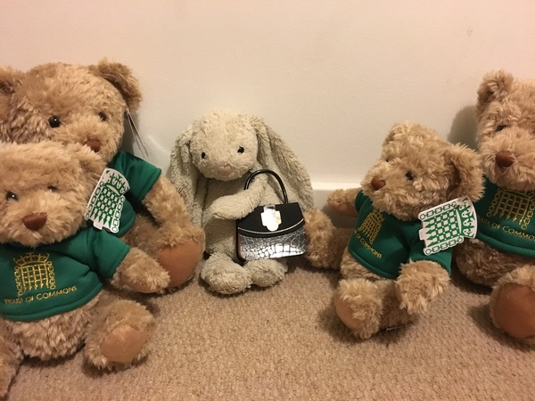 Found a toy bunny outside the House of Commons