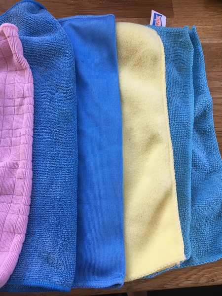 Different coloured microfibres cloths help!!