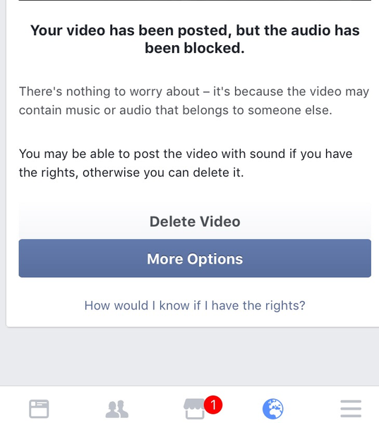 To think facebook music complete ban is bloody silly
