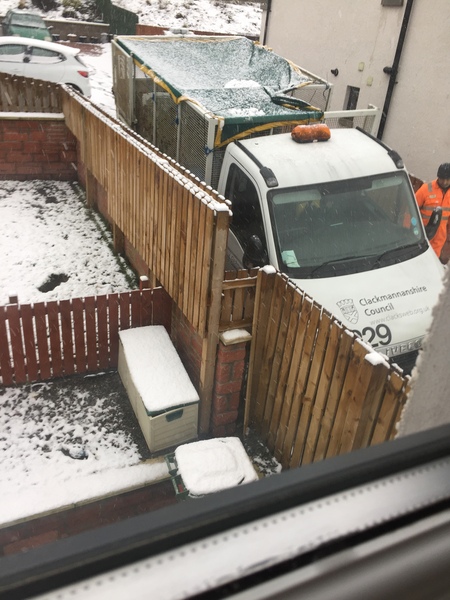 Council van hitting my wall and fence