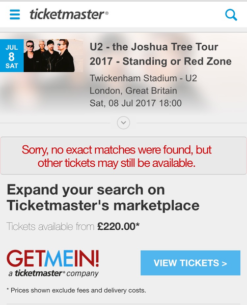 To think that Ticketmaster should not be allowed to operate like this....