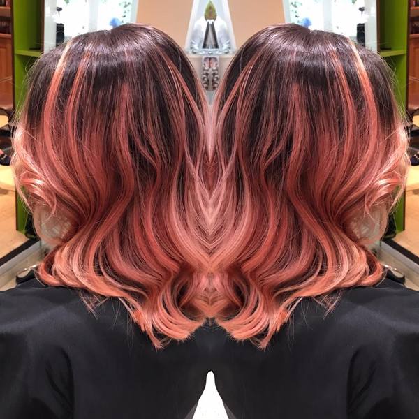 Rose Gold On Brown hair