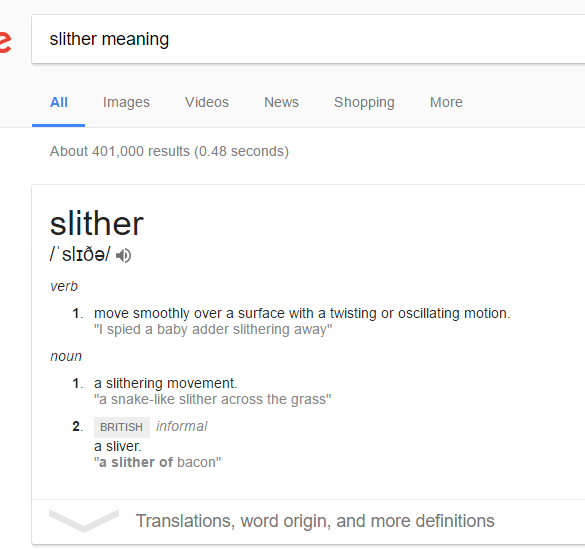 To get wound up by slither?