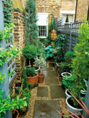 What can I do with ugly tiny paved yard?
