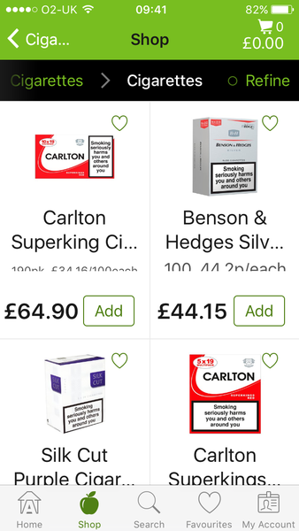 Not to want to buy my mum cigarettes?