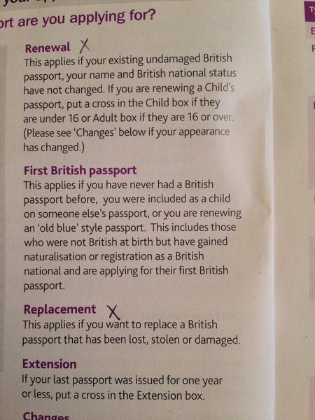 Passport applications