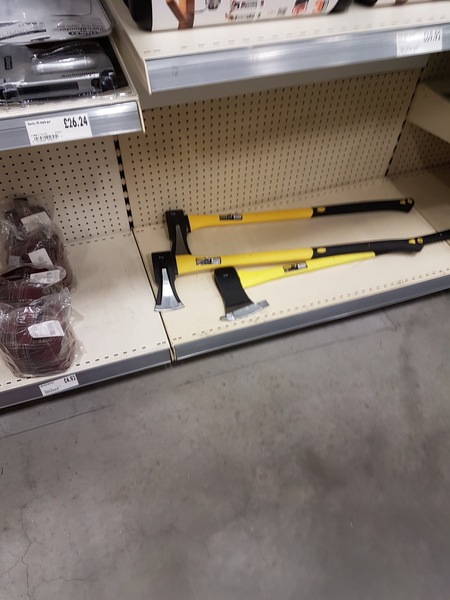 Displaying axes without blade protection at child height
