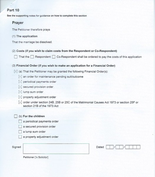 RESPONDENT DIVORCE APPLICATION QUERY - HELP PLEASE!