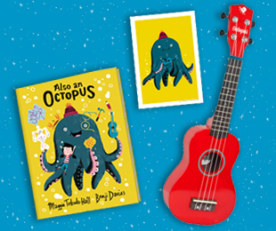 Share your children's made-up worlds and stories to win a gorgeous red ukulele, signed picture book and limited edition print
