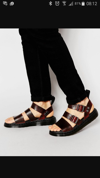 Flat brown strappy sandals...