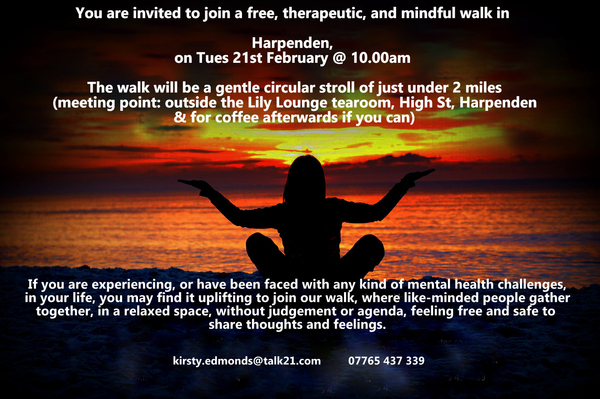 Free mindfulness talking therapies walk in Harpenden