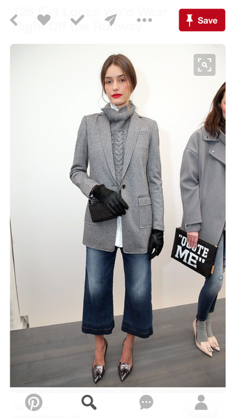 What can I wear with kneelength denim jumpsuit in the winter?