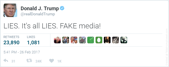 FAKE news, LIES, fake lies. We need the Trump Oracle.
