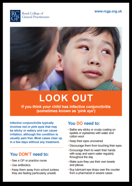 To put son with conjunctivitis into nursery tomorrow?