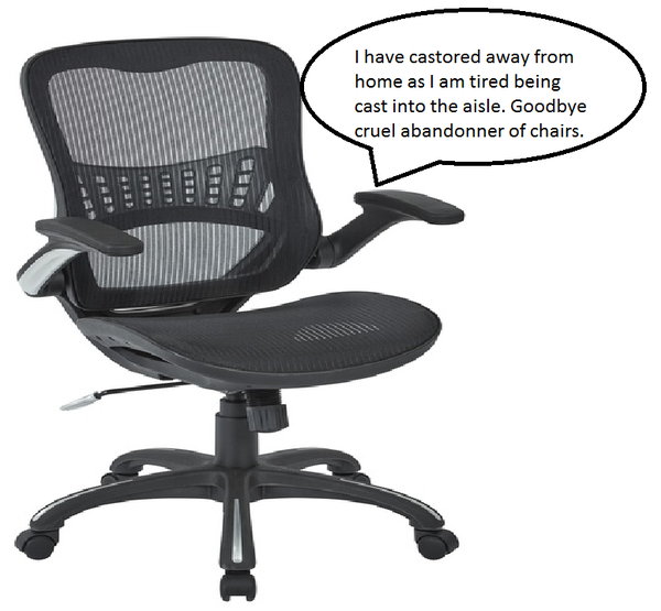Colleague leaves chair in the aisle - WIBU to hide it?