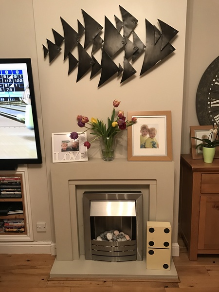 To ask what you have on your mantlepiece or near your fireplace?
