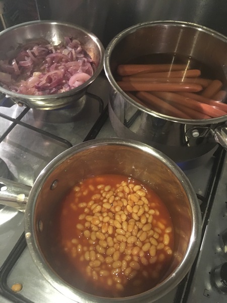To give visiting child hotdogs for tea?