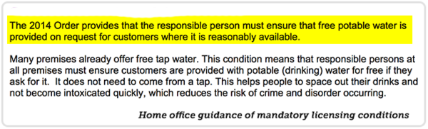 Pub not serving water
