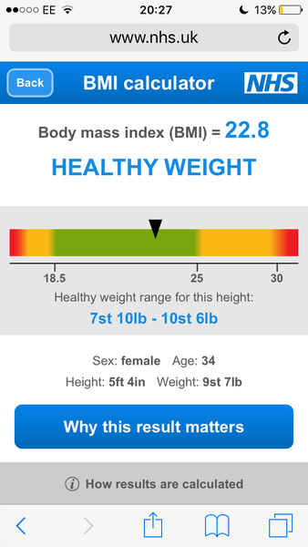 To ask if at 5'4 and nine and half stone I would be considered slim