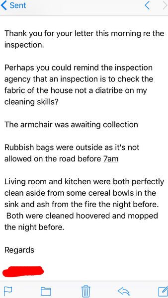 To tell the letting agents to fuck off