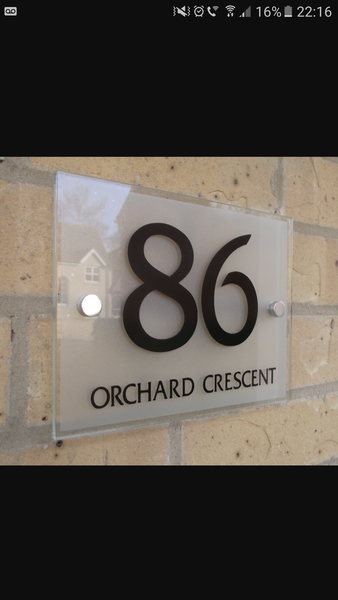 Those perspex number/street plaques