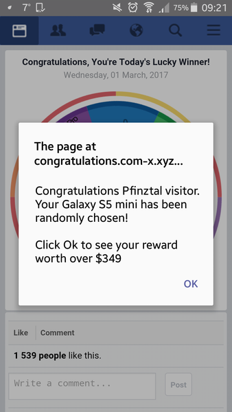 dodgy ad on mobile