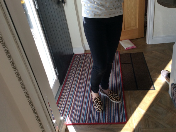 Does it look like I'm wearing slippers?!