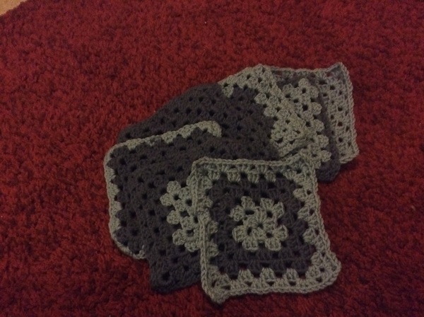 Woolly hugs. We are making a blanket for Zombie’s son and his wife (Zombielad and Zombielass.) lovely crafters and donors, we need your help.