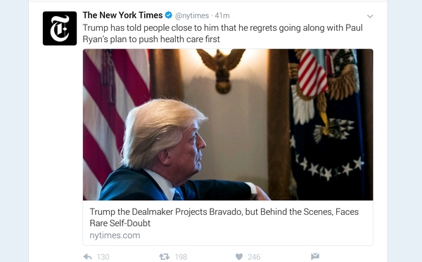 There is no evidence that this so called thread was "tapped". Trump continued