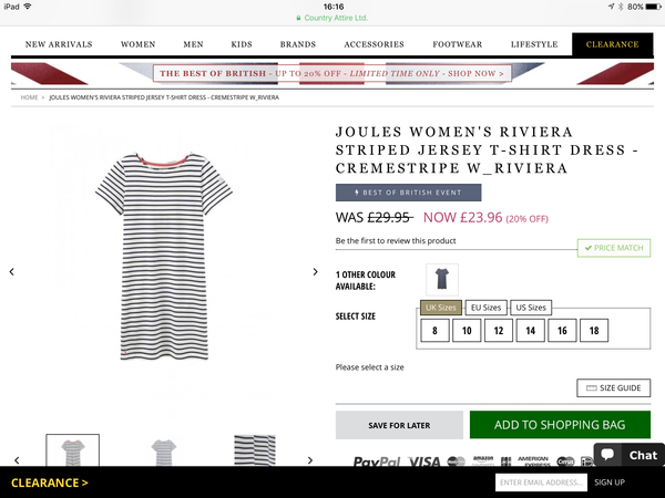 Can anyone me a cute or funky T shirt dress, that's not white with ubiquitous navy zombie Breton stripes