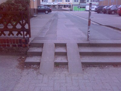 House with steep steps to front door