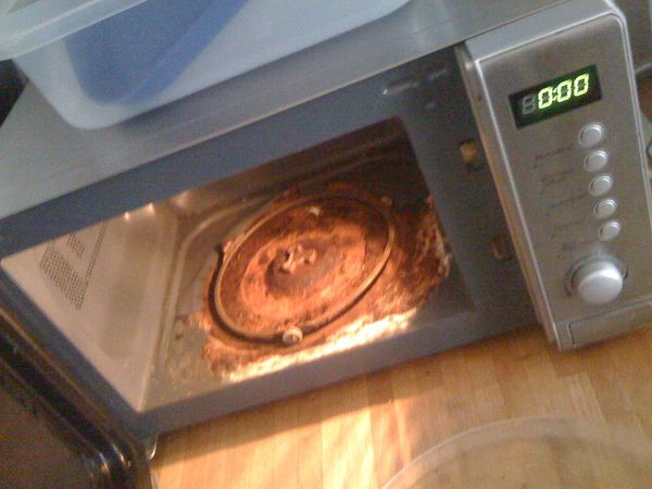 Would you use a microwave if it looked like this inside?