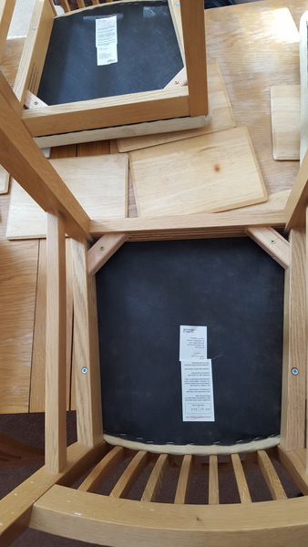 Putting new seat cover on dining room chairs