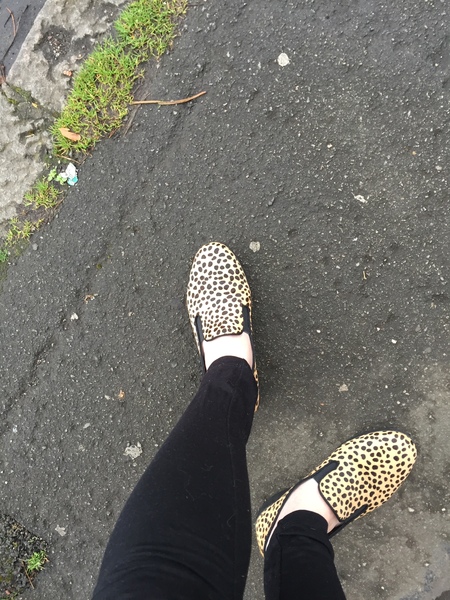 Does it look like I'm wearing slippers?!