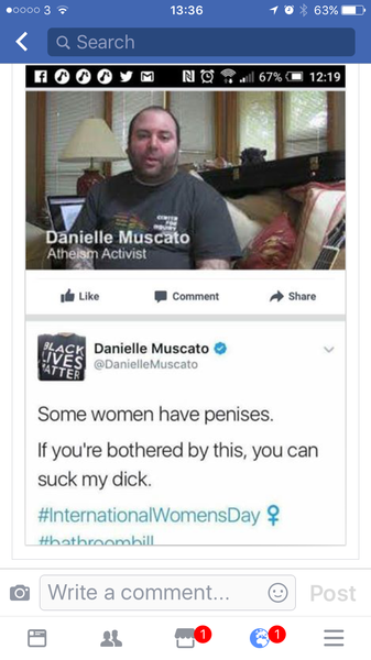 Danielle Muscato's tweet on international women's day