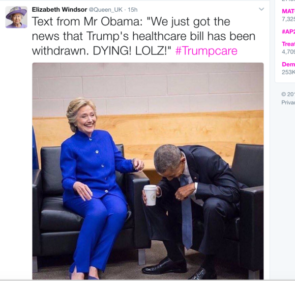 There is no evidence that this so called thread was "tapped". Trump continued