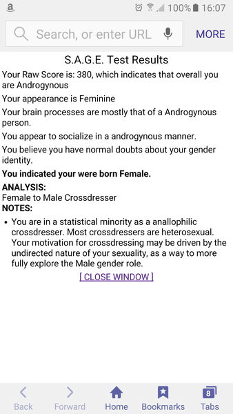 (Yes it's a trans thread! Don't click if you're gonna whinge) The SAGE test.