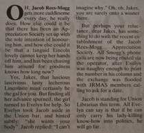 To have developed a crush on Jacob Rees Mogg?