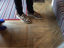 Does it look like I'm wearing slippers?!