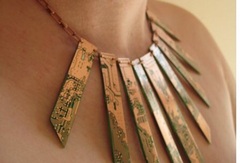 Occasion jewellery that looks like the inside of a hard drive?