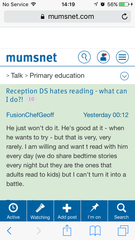 Reception DS hates reading - what can I do?!