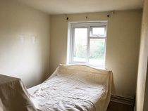Mustard coloured bedroom walls ...